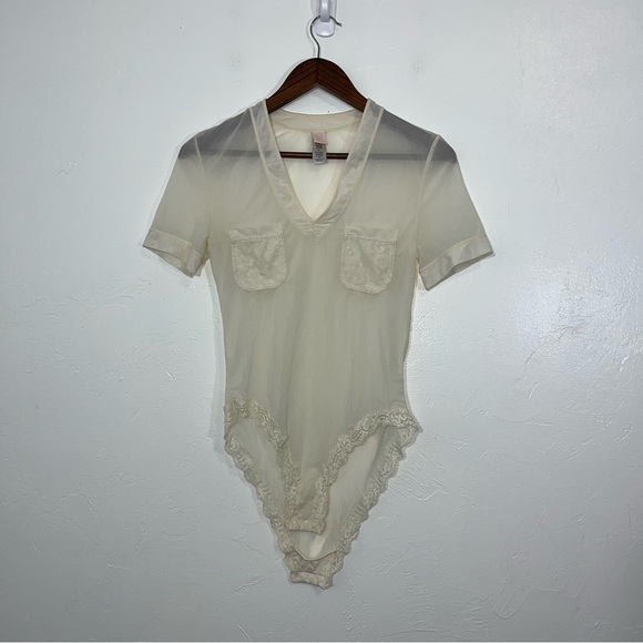 We Are Hah Sheer See Through Short Sleeve BodySuit - Picture 11 of 11